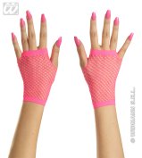 Pink neon fingerless gloves (short)