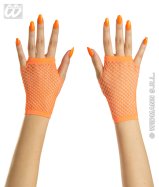 Orange neon fingerless gloves (short)