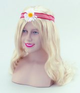 Hippy lady wig with flower BW385