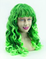 Long green wavy wig BW571