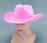Pink felt cowboy hat with sequins BH205