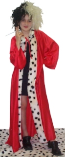 Kids Cruella coat P096 11-13 yrs