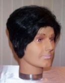 Man's wig with sideburns black BW073